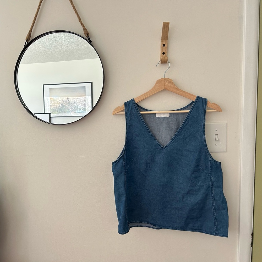 OAK + FORT Denim V-Neck Tank Top
